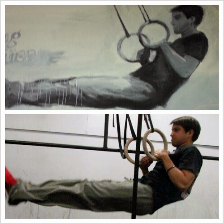 my CrossFit gymnastics move got painted on the wall at the gym. Keep moving!