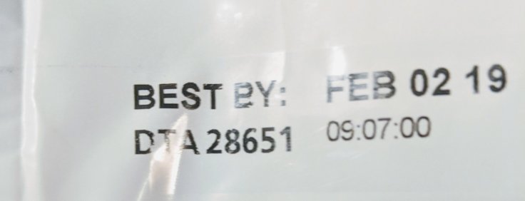An example of best by date. 