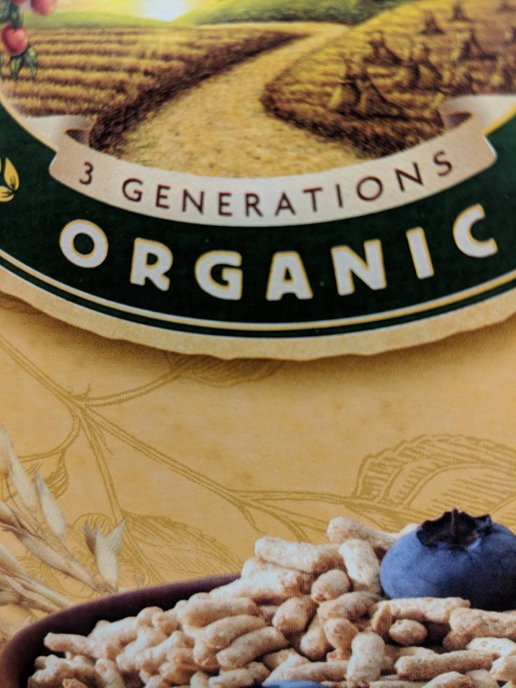 organic prominently displayed&nbsp;