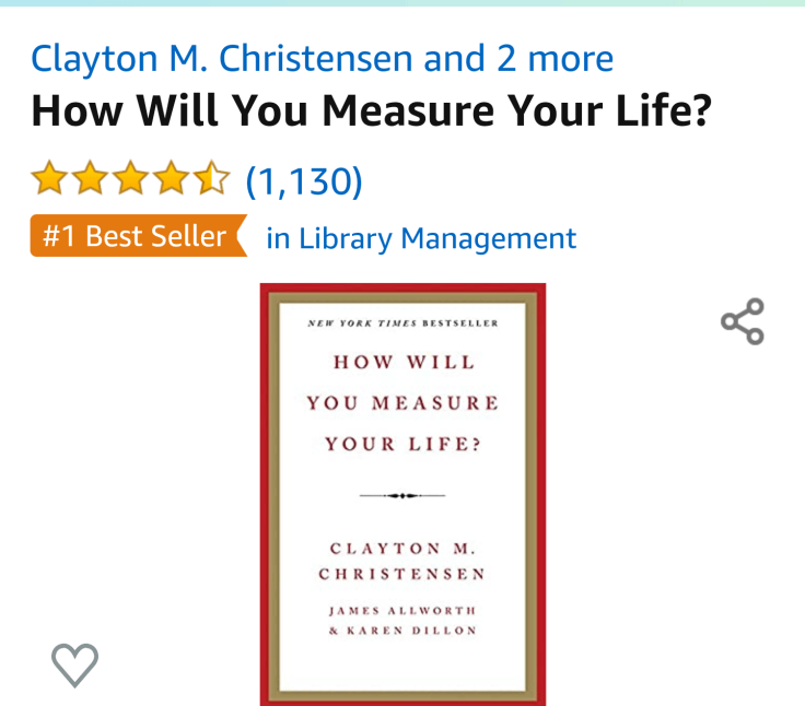 Book: How will you measure your&nbsp;life?